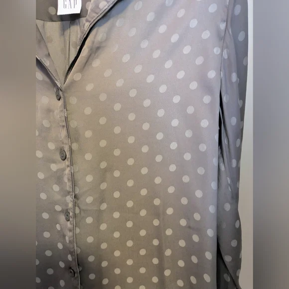 NWT Gap Taupe Polka Dot 2 Piece Pajama Set Size Medium - Picture 6 of 13